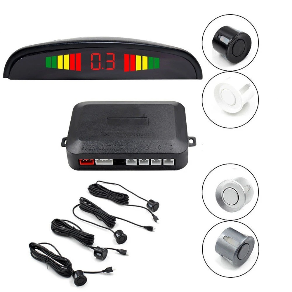 Car Sensor Backup Reverse Rear View Radar Alarm System Kit Digital Display Black