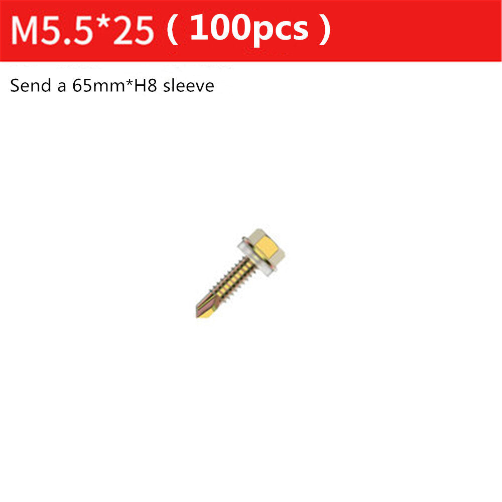 M5.5 External Hexagon Self Drilling Screw Color Zinc Plated Length 19-125mm