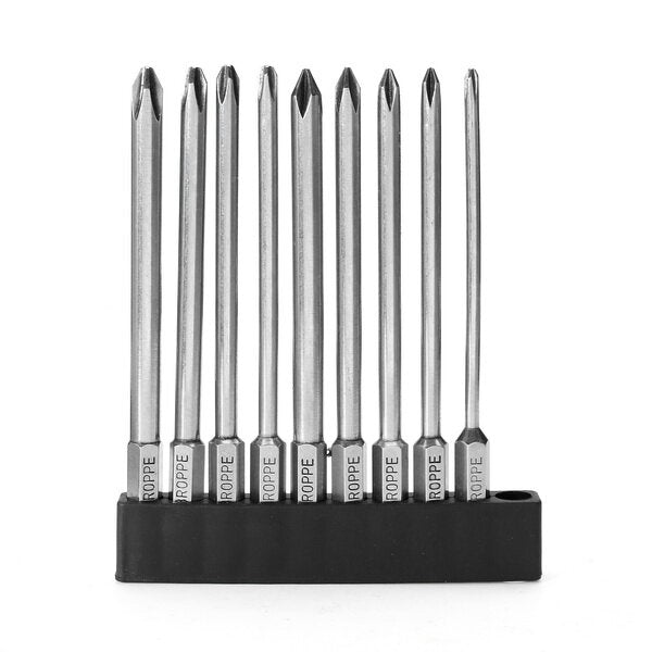 9pcs 100mm Magnetic Long Hex Cross Head Screwdriver Bits