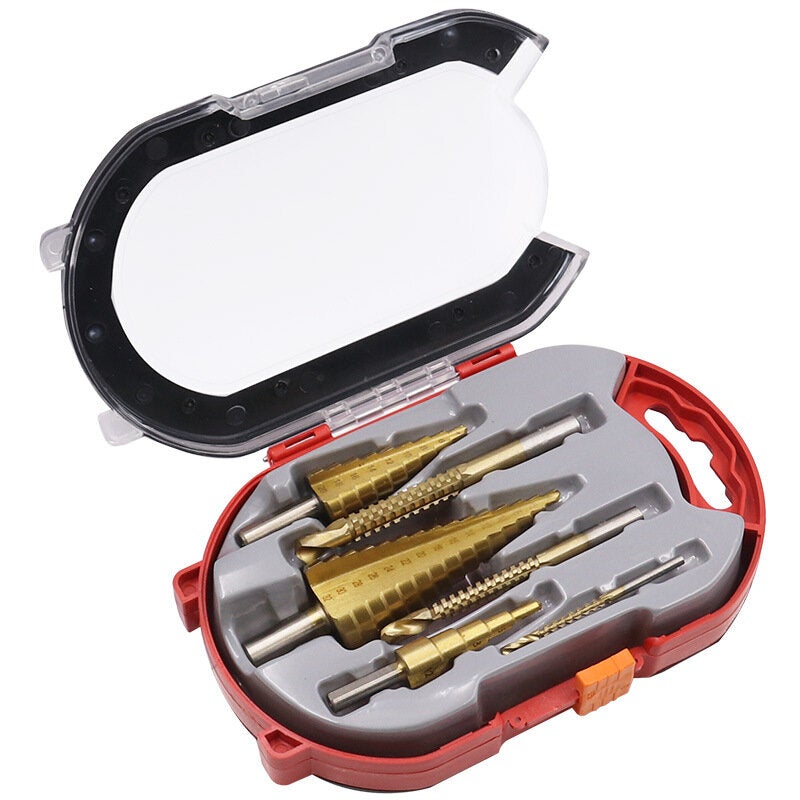 6pcs Step Drill Bits Woodworking Broaching Saw Drill Set HSS 4241 Titanium-plated Step Drill for Metal Wood