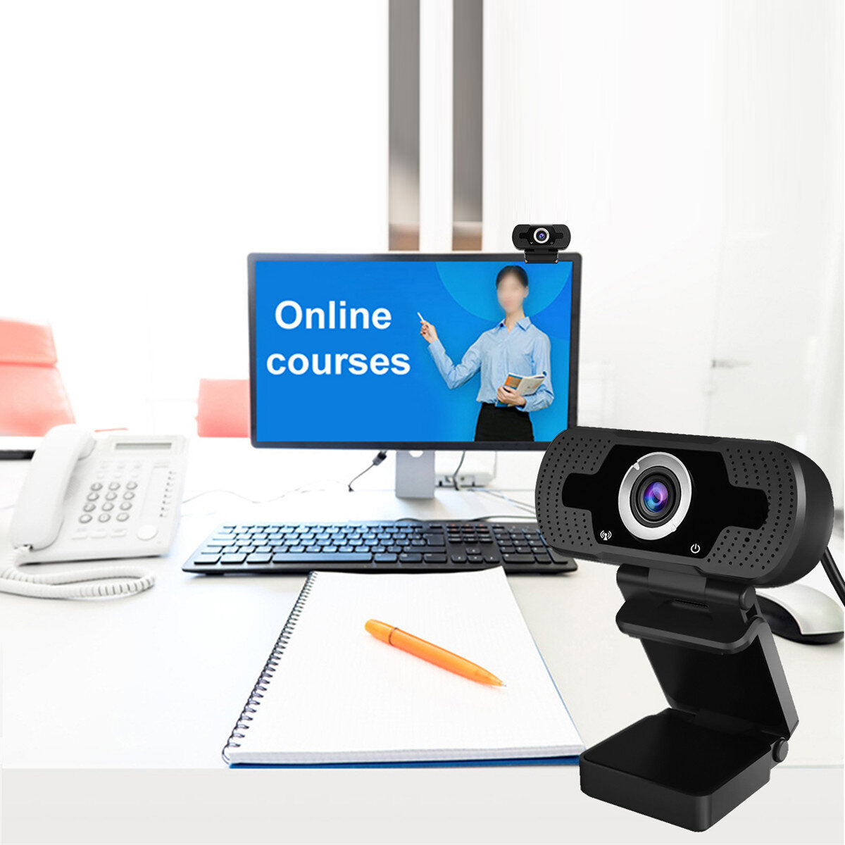 110 Wide Angle Auto focus USB Webcam Conference Live Computer Camera Built-in Noise Reduction Microphone for PC Laptop