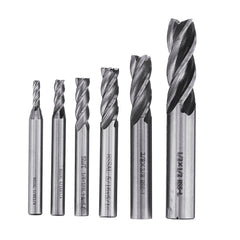 6pcs 1/8-1/2 Inch Imperial Milling Cutter High Speed Steel CNC Bit Spiral End Mill