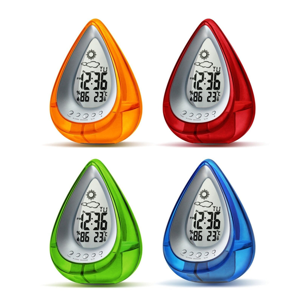 Creativity Water Energy Alarm Clock Large LCD Screen Weather and Humidity Display Water Power Clock