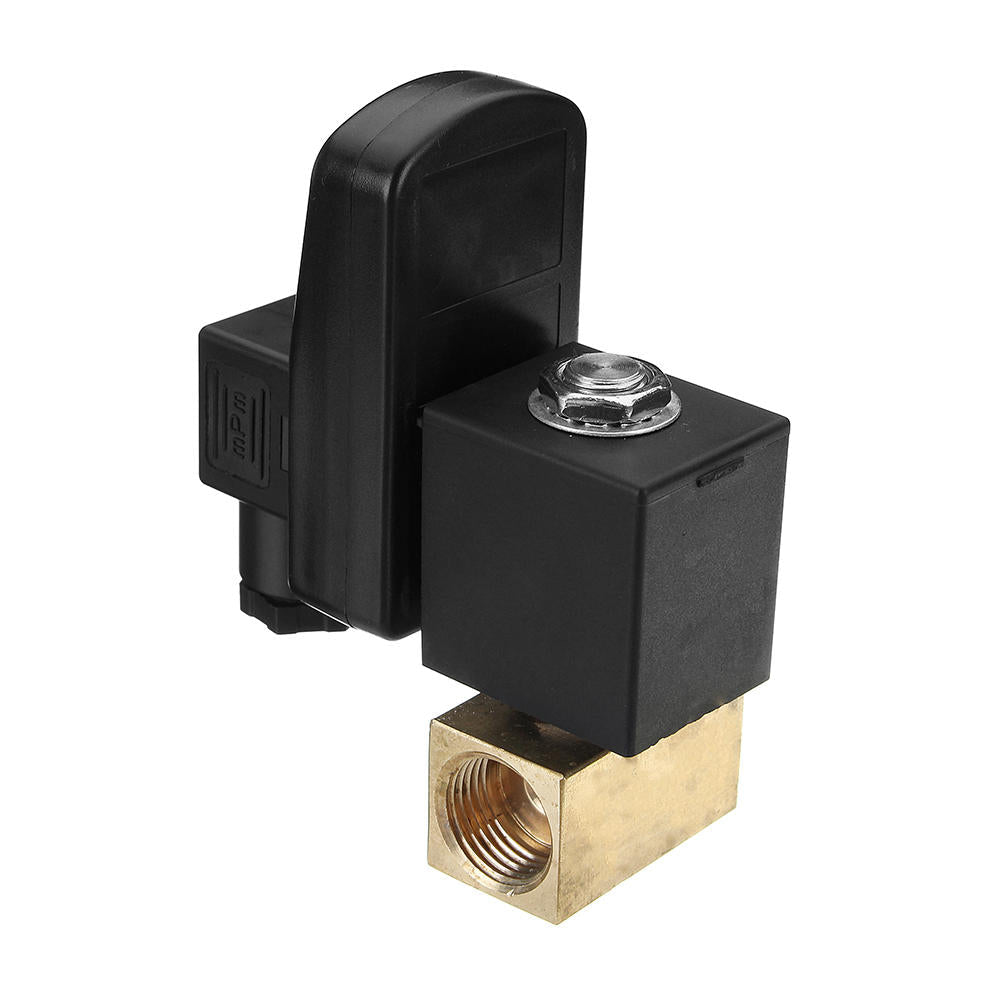 AC220V 1/2" Brass Electric Solenoid Automatic Timer Air Compressor Cold Dryer Drain Water Valve