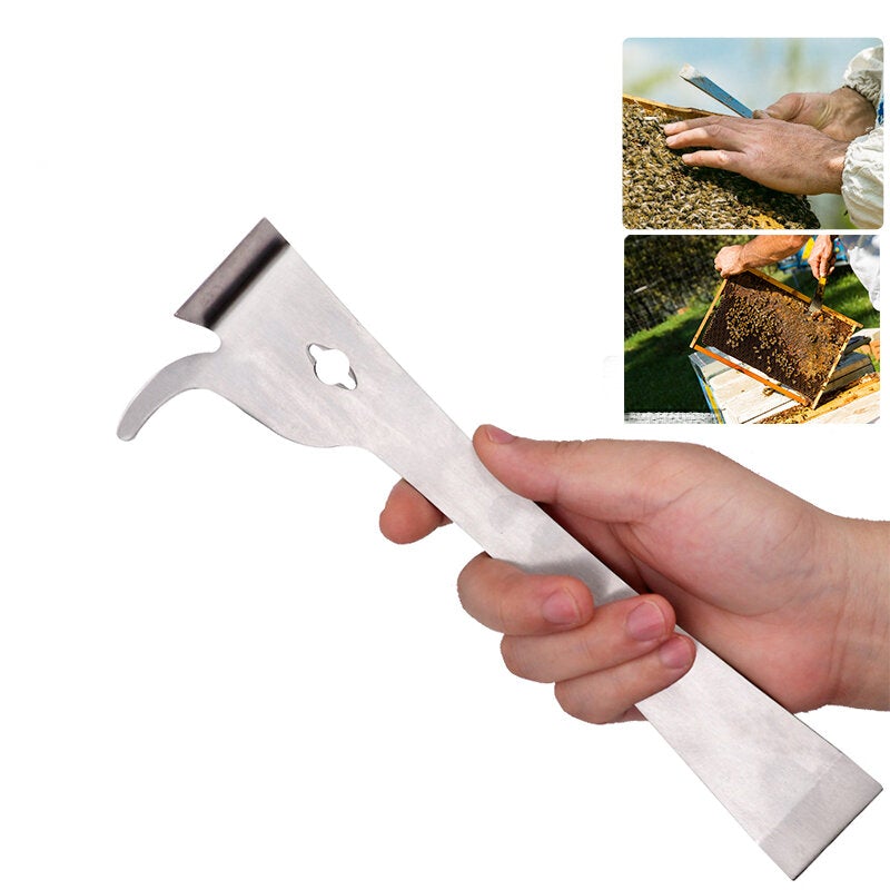 Bee Honey Beekeeping Tools Set Stainless Steel Thumb Type Bee Hive Scraper Beekeeping Scraper Beekeeping Cutter Honey