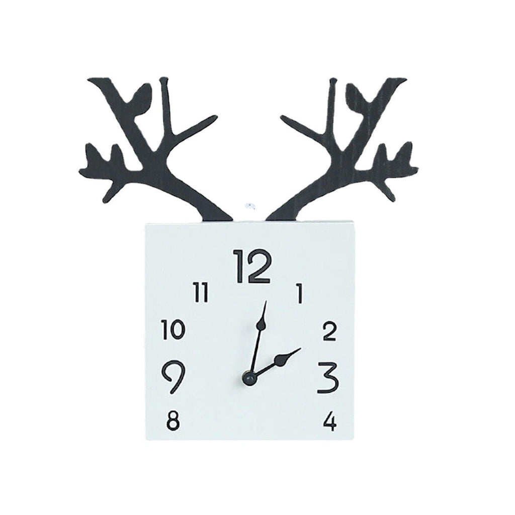 50 x 35cm Simple Wooden Antler Wall Clock Roman Numerals Wall Home Office Decor