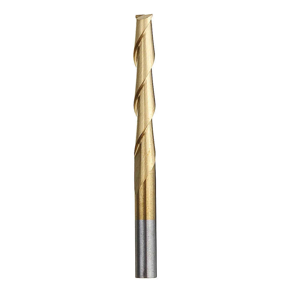 10pcs 3.175mm Shank Titanium Coated Spiral Flat End Milling Cutter Two Flute CNC