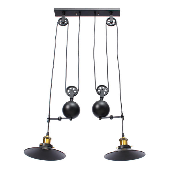 Vintage Industrial Retro Hanging Ceiling Light 2 Chandeliers Pendant Stretch Lamp AC110-240V