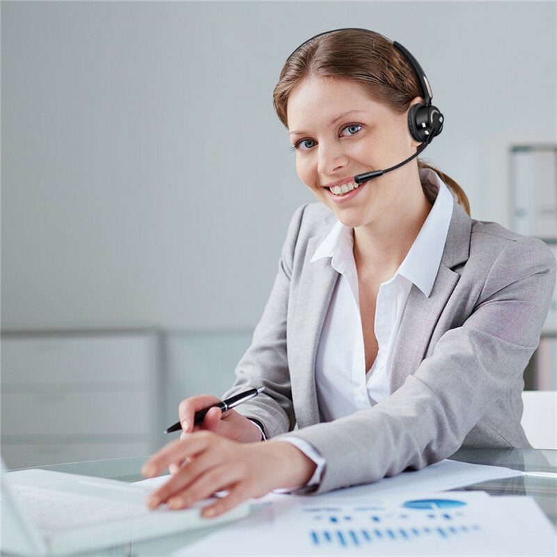 Head-mounted CLASS 2 Bluetooth Noise Reduction Earphone Handsfree Music Monaural Headphone for Computer Tablet PC Laptop