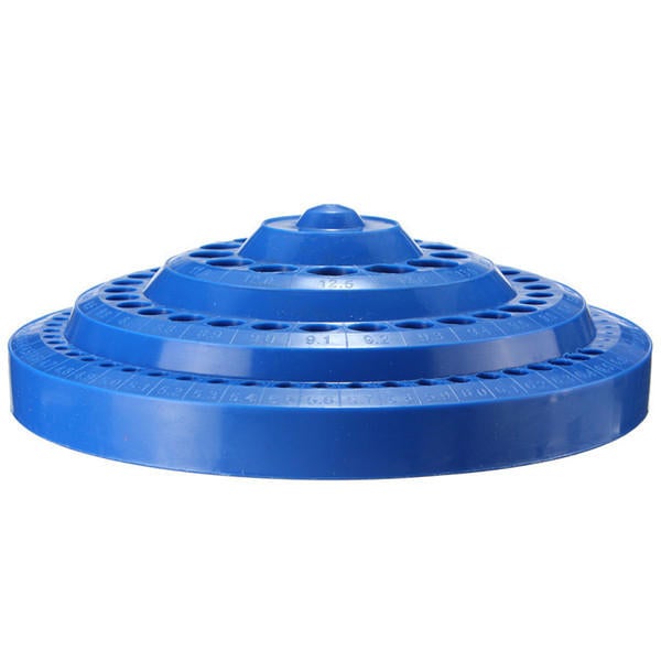 100 Holes Drill Bit Storage Case Multifunctional Plastic Round Shape Drill Bit Display Box Blue