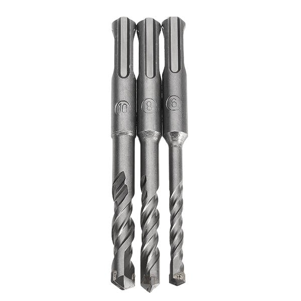 3Pcs 6mm 8mm 10mm Electric Hammer Drill Bit Set 110mm Carbide Tip SDS Plus Shank Concrete Bits