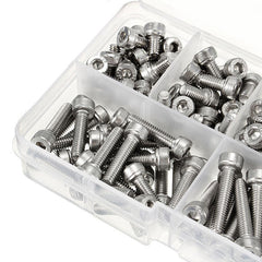 M4SH1 M4 Stainless Steel Hex Socket Cap Head Screws Bolts Nuts Assortment Kit 250Pcs