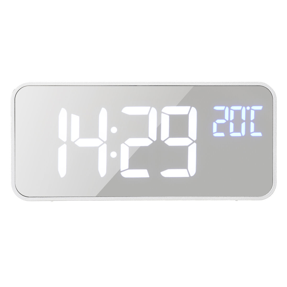 5V 1A Digital Mirror Music LED Clock with Voice Control Two sets of Alarm Switches