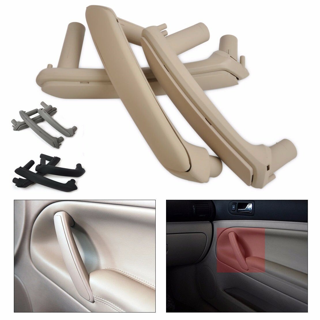 3PCS Door Pull Grab Handle With Trim
