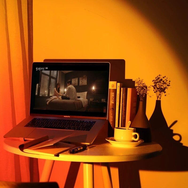 Sunset Light Video Lights for Photography Ins Live Streaming Projector Atmosphere Light Night Lamp Bar Coffee Stores