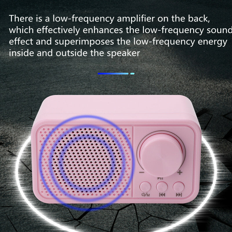 Bluetooth 5.0 Portable Mini FM Radio Receiver Speaker MP3 Player Support TF Card USB Waterproof Large Capacity Battery