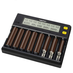 8 Slots Rapid Smart AA AAA 18650 Battery Charger Current Optional Overcharging Protection Adjustable Slots For Most Batteries