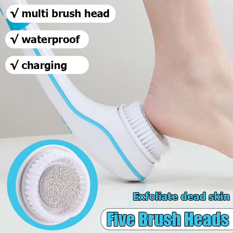 Waterproof Electric Massage Bath Brush Bath Brush Multifunctional Long-handled Back Rubbing Bath Face Wash Artifact