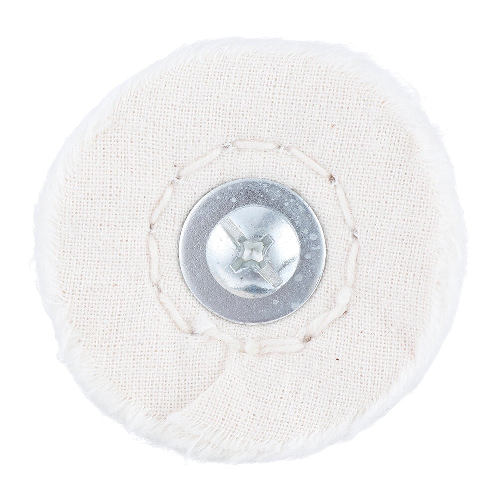 5Pcs 6mm Shank Cotton Dome Polishing Buffing Wheel Drill Brush For Abrasive T-shaped White Cloth Mirror Buffer Pad Grinding Tool