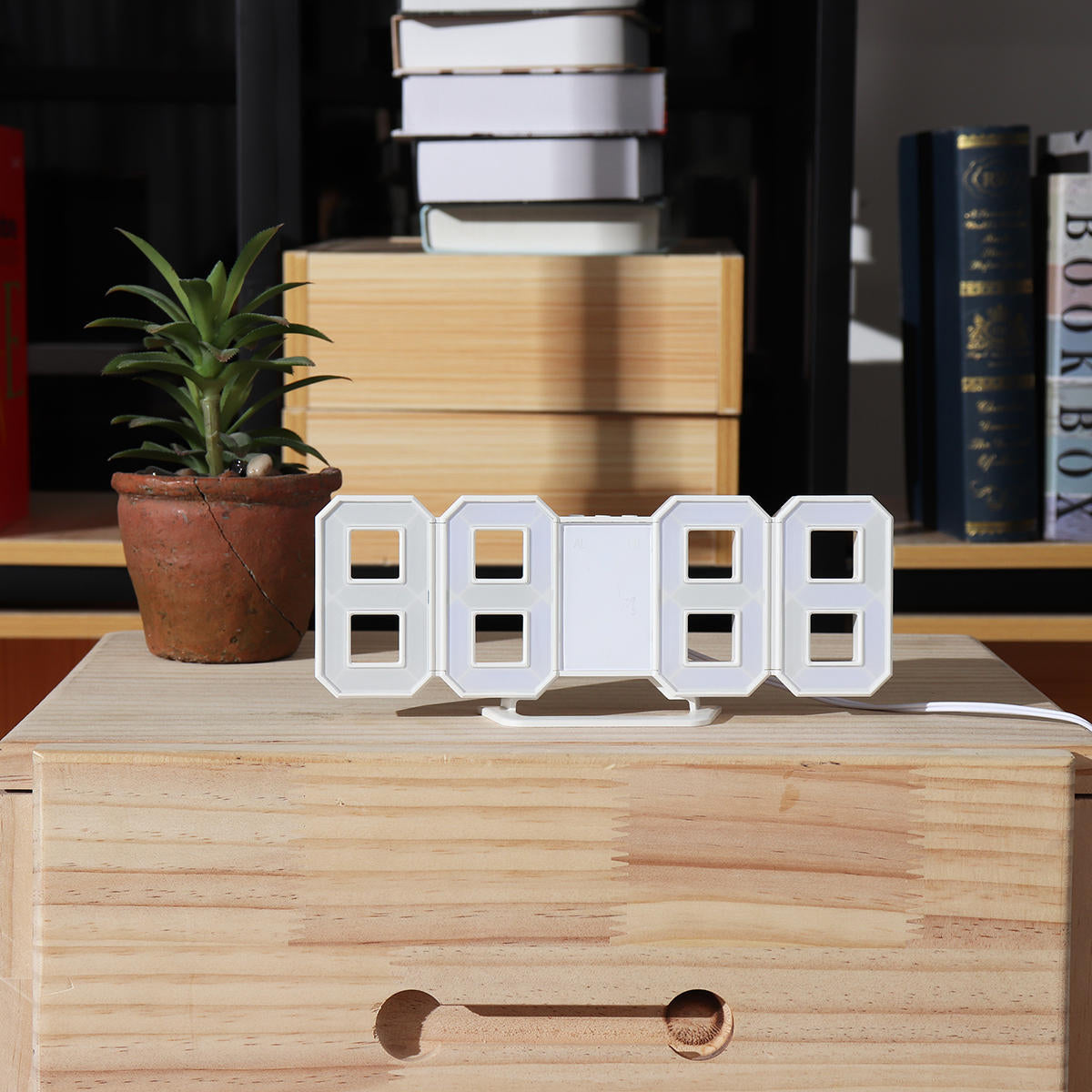Upgrade Version 3D LED Clock Color Changeable Blue White Red LED Wall Clock Modern Table Living Room Digital Alarm Clock