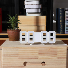 Upgrade Version 3D LED Clock Color Changeable Blue White Red LED Wall Clock Modern Table Living Room Digital Alarm Clock
