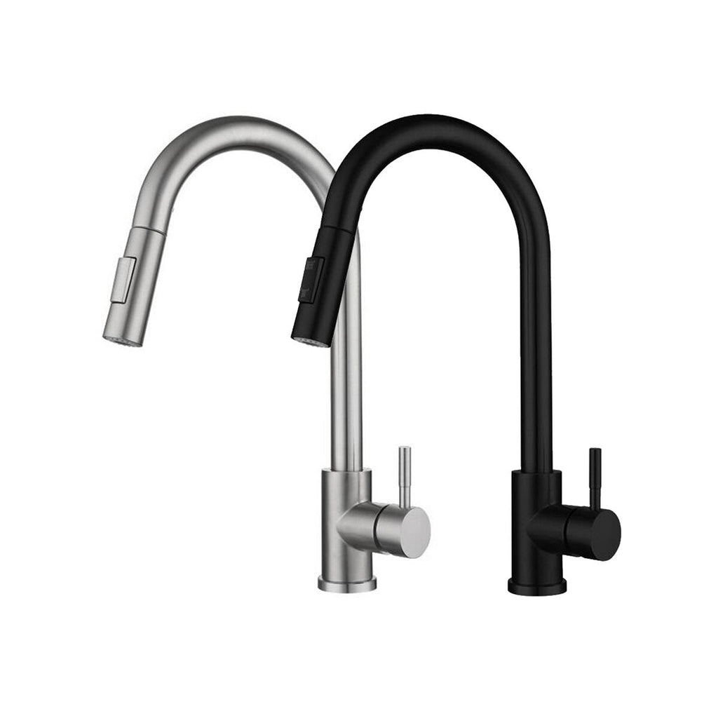 Kitchen Touch Sensor Stainless Steel Faucet Dish Basin Pull-Out Rotary Household Hot And Cold