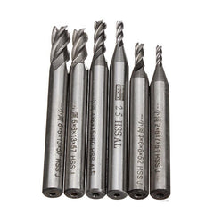 6pcs 2-6mm 4 Flute Milling Cutter HSS End Mills Engraving Tools