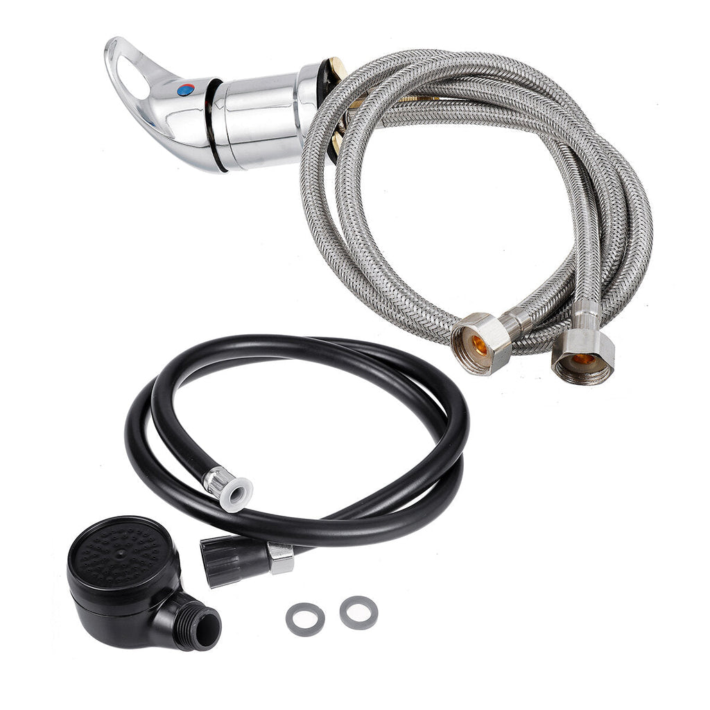 Shampoo Bowl Hair Hot Cold Faucet Handle With Shower Head Hose Beauty Salon
