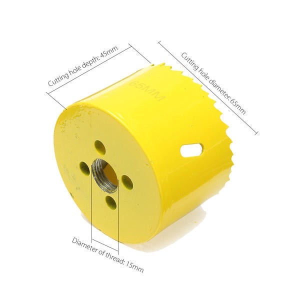 65mm M42 Metal Hole Saw Cutter Arbor Pilot Drill Bit Wood Plastic