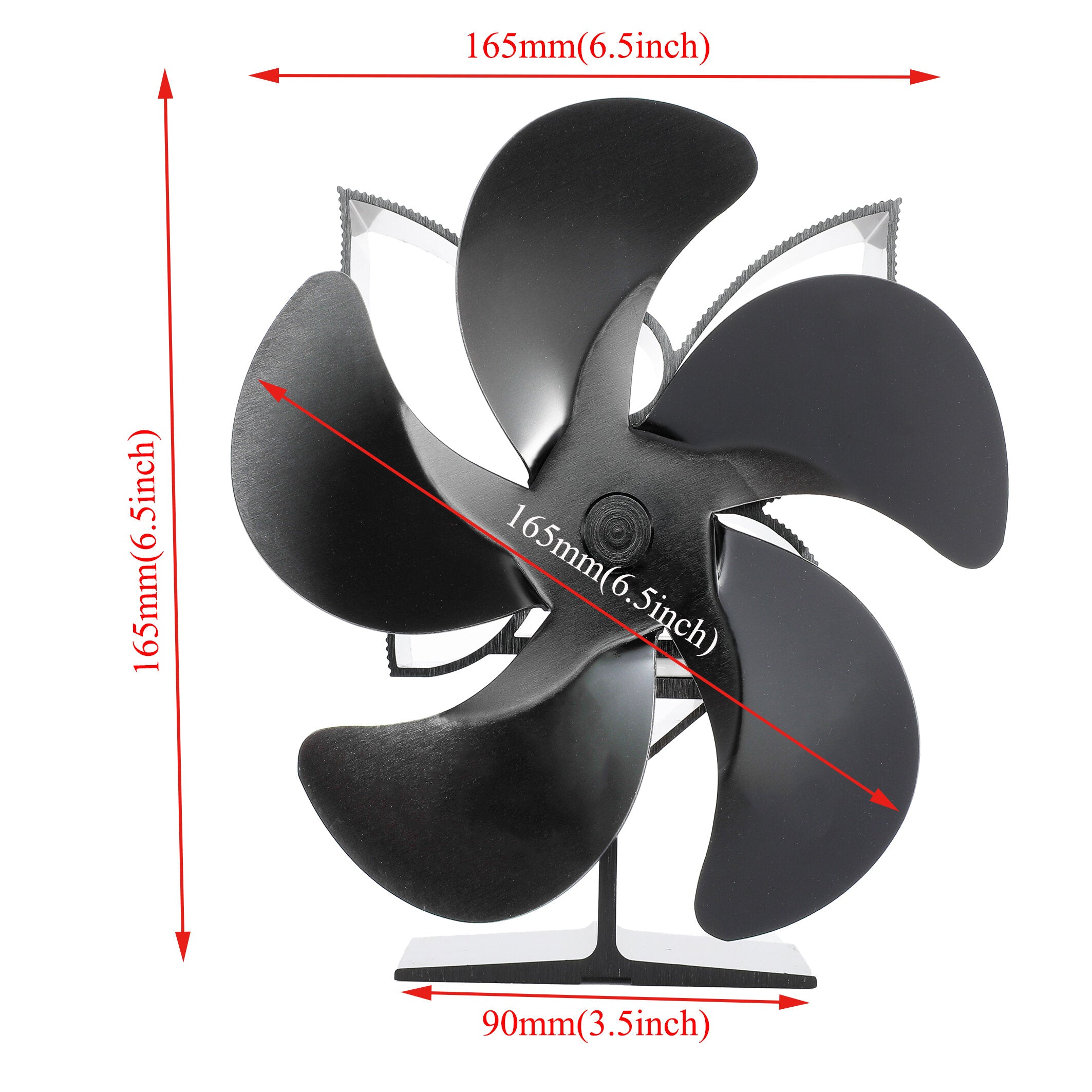 5 Blades Fireplace Fan Eco Friendly Quiet Wood Burner Stove Fan Thermal Heat Power Fan Home Christmas Gift