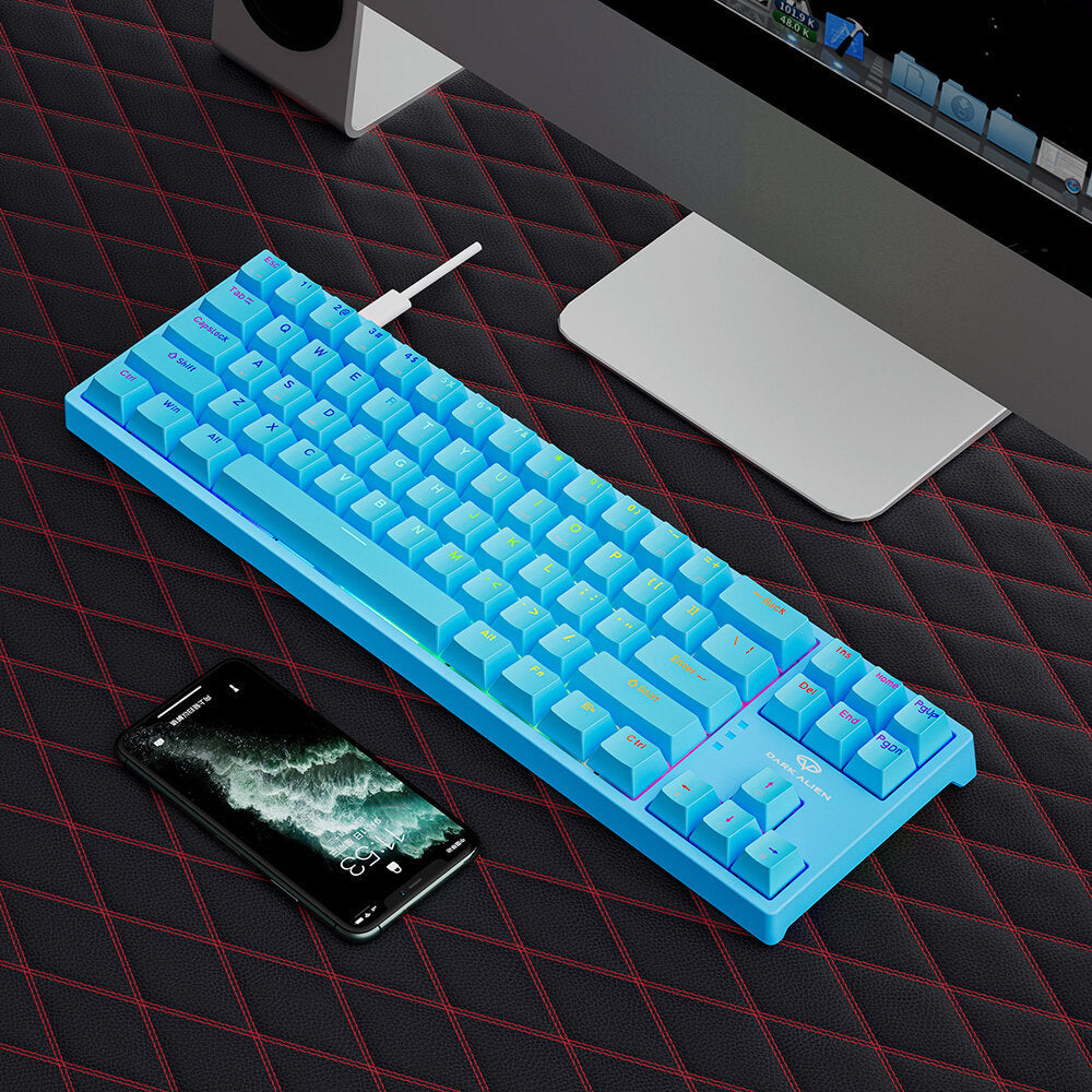 Mechanical Gaming Keyboard 71 Keys Blue/Red Switch Hot Swappable RGB Backlit Detachable Type-C Wired Keyboard