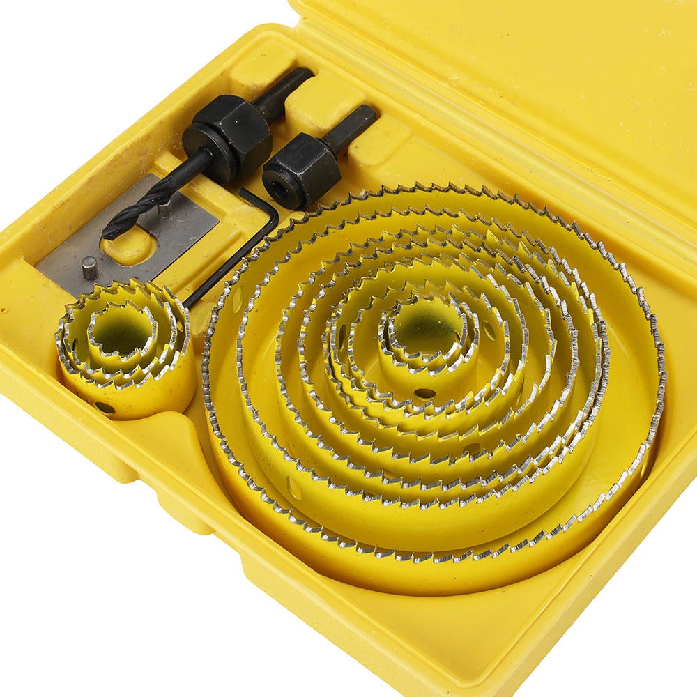 11/16Pcs 19-127mm Alloy Woodworking Hole Saw Cutter Gypsum Board PVC Wood Plate Reamer Distance Set