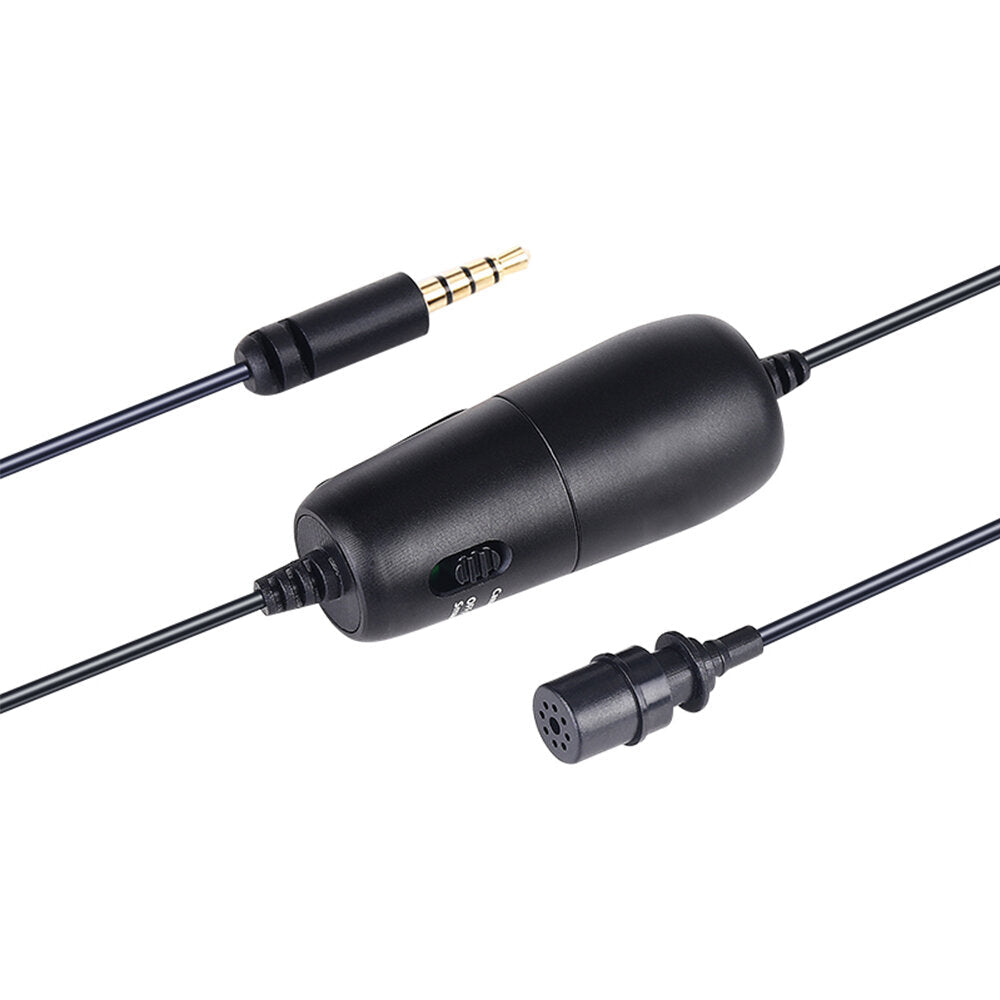 Professional Microphone 6M Lavalier Stereo Audio Recorder Interview Clip for Camera Smartphone Laptop DSLR