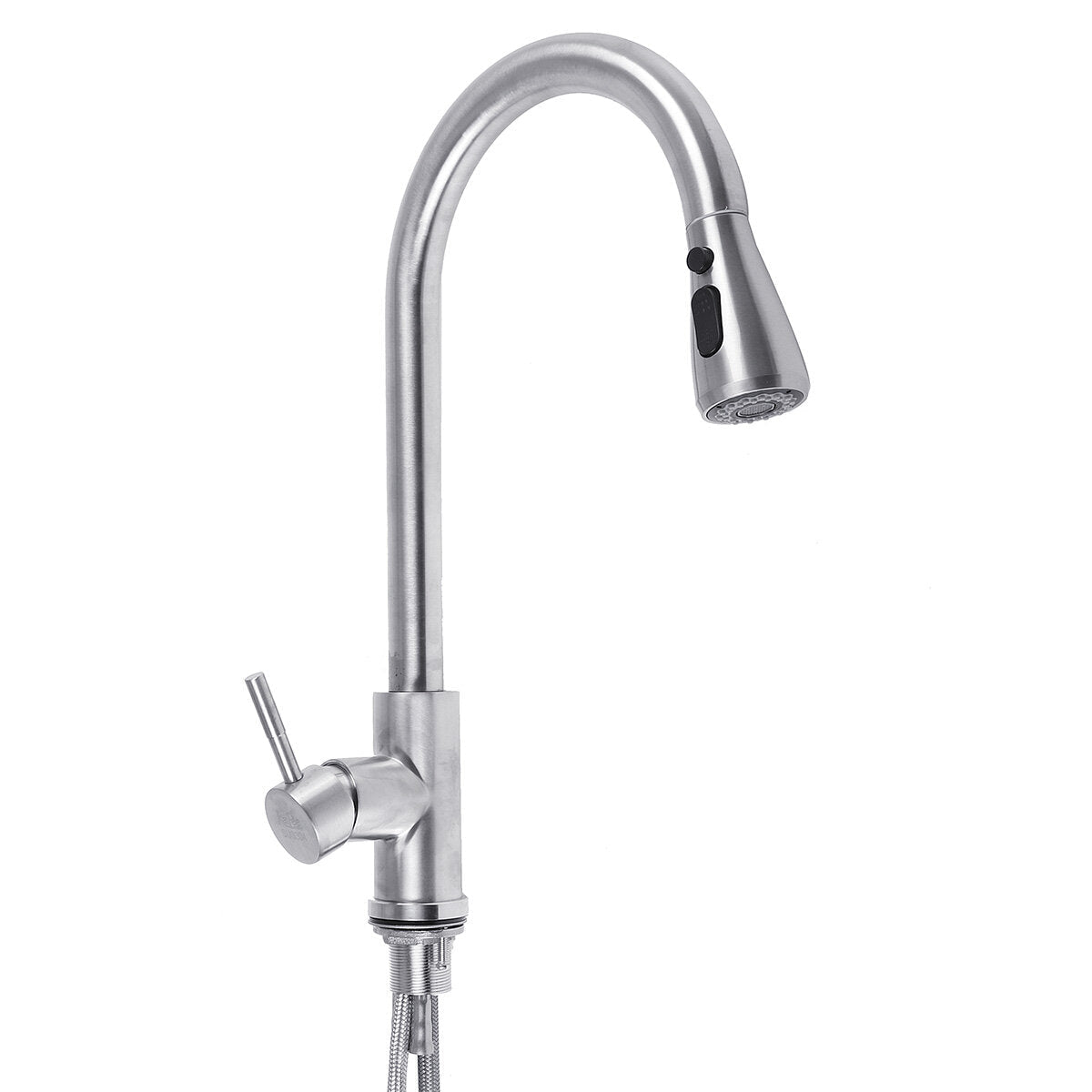 Kitchen Pull-Out Faucet Tap Mixer Spout Finish Brushed Swivel Spray 360