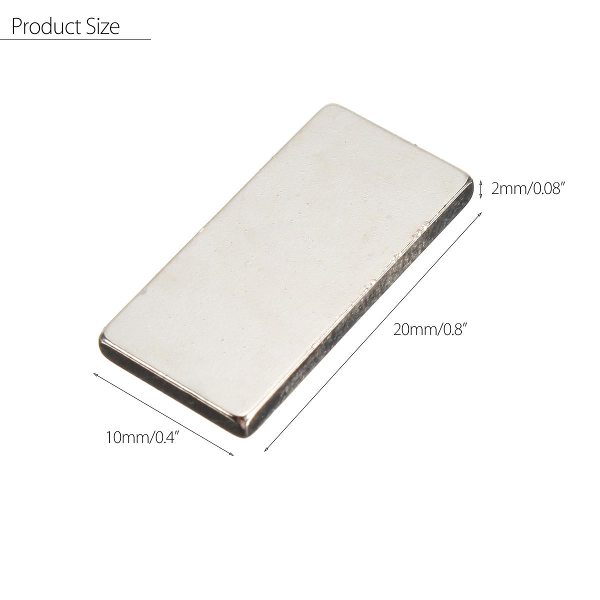 50pcs N50 20x10x2mm Block Neodymium Magnet Oblong Super Strong Rare Earth Magnets