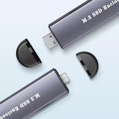 2 in 1 M.2 SSD Enclosure 6/10Gbps Type-C 3.1 Gen2 USB 3.0 to M.2 NVME/SATA 2TB Max External Hard Disk Box 2230/2242/2260/2280mm Size OTG