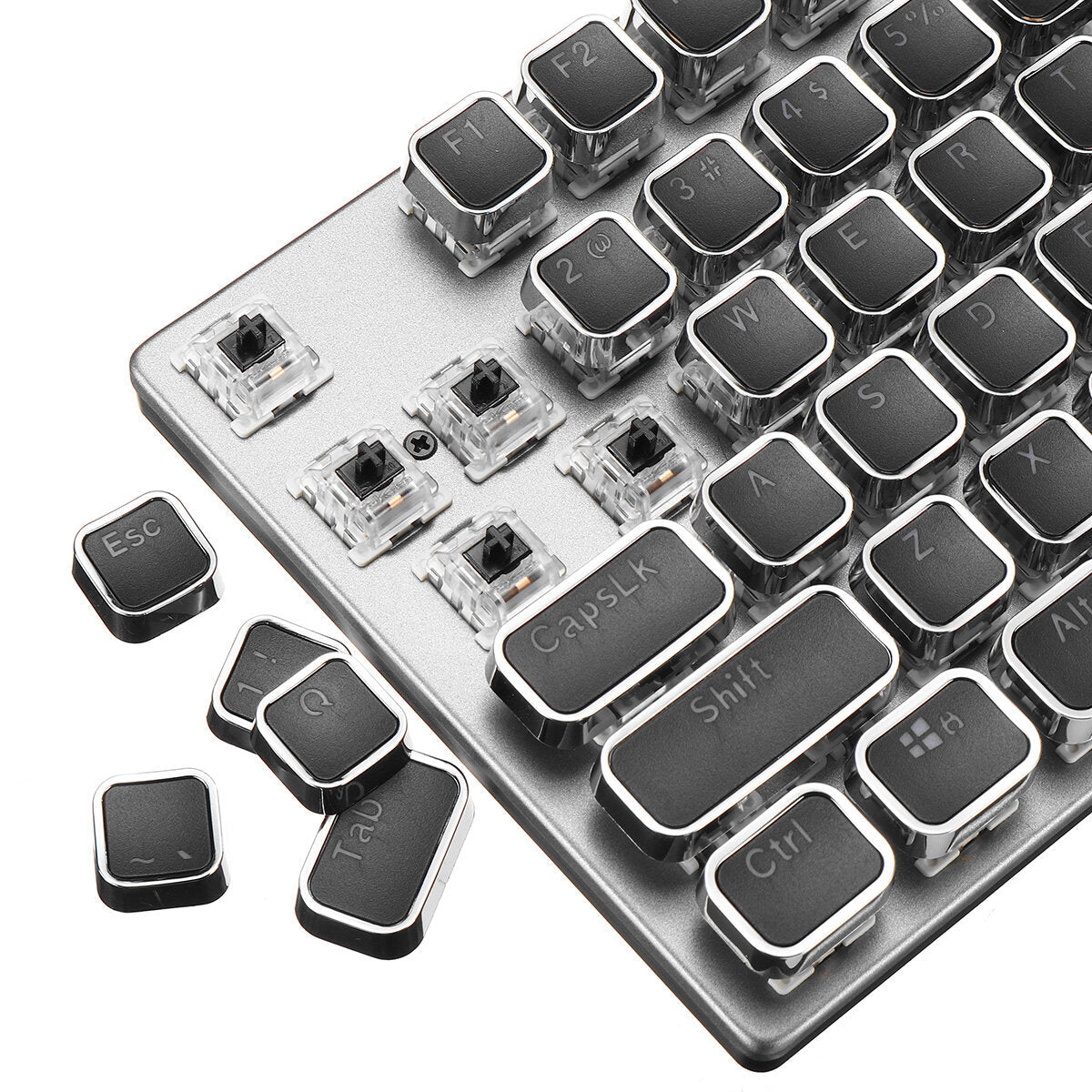 104 Keys Mechanical Keyboard RGB Backlit Punk E-sports Gaming Keyboard Absorbable Hand Rest