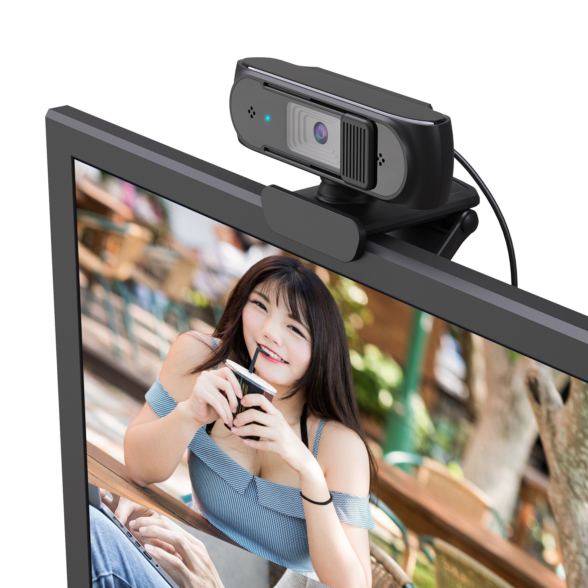 Wired Computer Webcam 1080P 5MP Auto Focus 360 Degree Rotatable Webcam With Privacy Cover Design For Video Calling Meeting