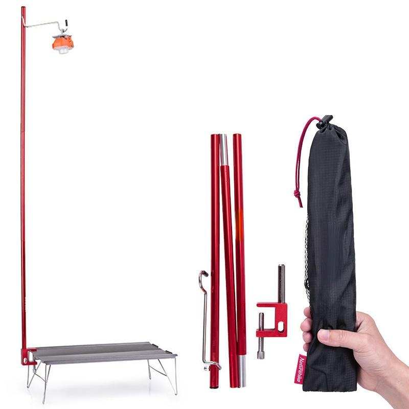 Outdoor Portable Folding Lamp Pole Aluminum Alloy Camping Tent Lantern Fixing Stand Light Holder
