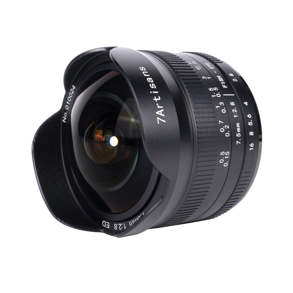 7.5mm f2.8 Fisheye Lens 180 APS-C Manual Fixed Lens for Canon EOS-M Mount for Fuji FX for Sony Cameras