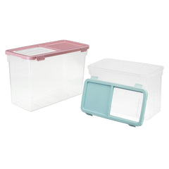 Rice Barrel 10kg Red / Green Food Grains Rice Barrel Box Sealed Container Storage Box With Measuring Cup