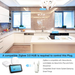 US Dual USB Smart WiFi Socket Plug App Remote Control Echo Plus Voice Control Work with Alexa Google Home