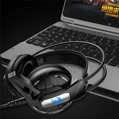 Gaming Headphone Headset Deep Bass Stereo Wired Earphone With Mic LED Light for PC Computer