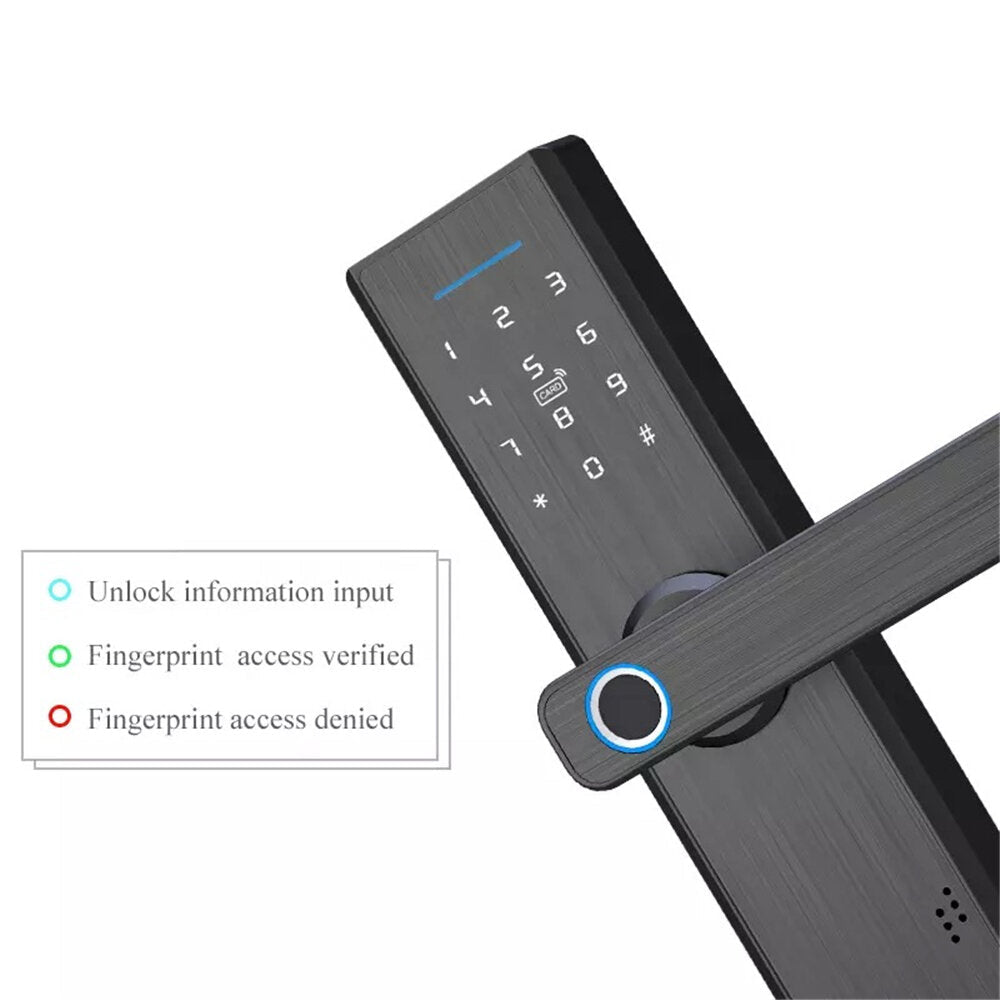 Fingerprint Lock Security Intelligent WiFi Smart Lock Password RFID Unlock Door Lock Work With APP For Electronic Hotels Smart Home
