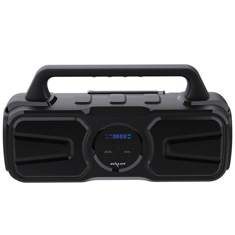 Bluetooth Speaker Double Bass Drivers Karaoke Microphone Colorful Light FM Radio TF Card AUX Music 40W Center Portable Speaker