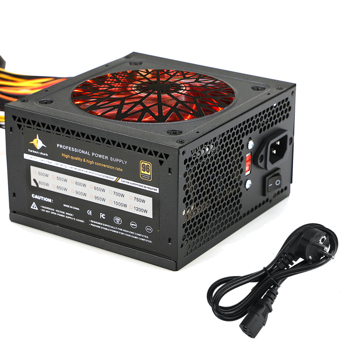 800W 110/220V PC Power Supply Passive PFC Power Supply 120MM RGB fan PC Computer Gaming Power Supply EMI Temperature Control