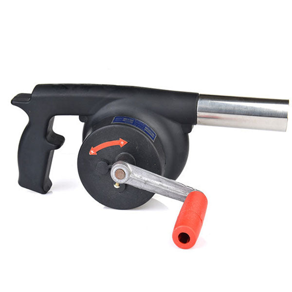 Outdoor Camping BBQ Grill Fan Air Blower Picnic Barbecue Cooking Fire Hand Crank