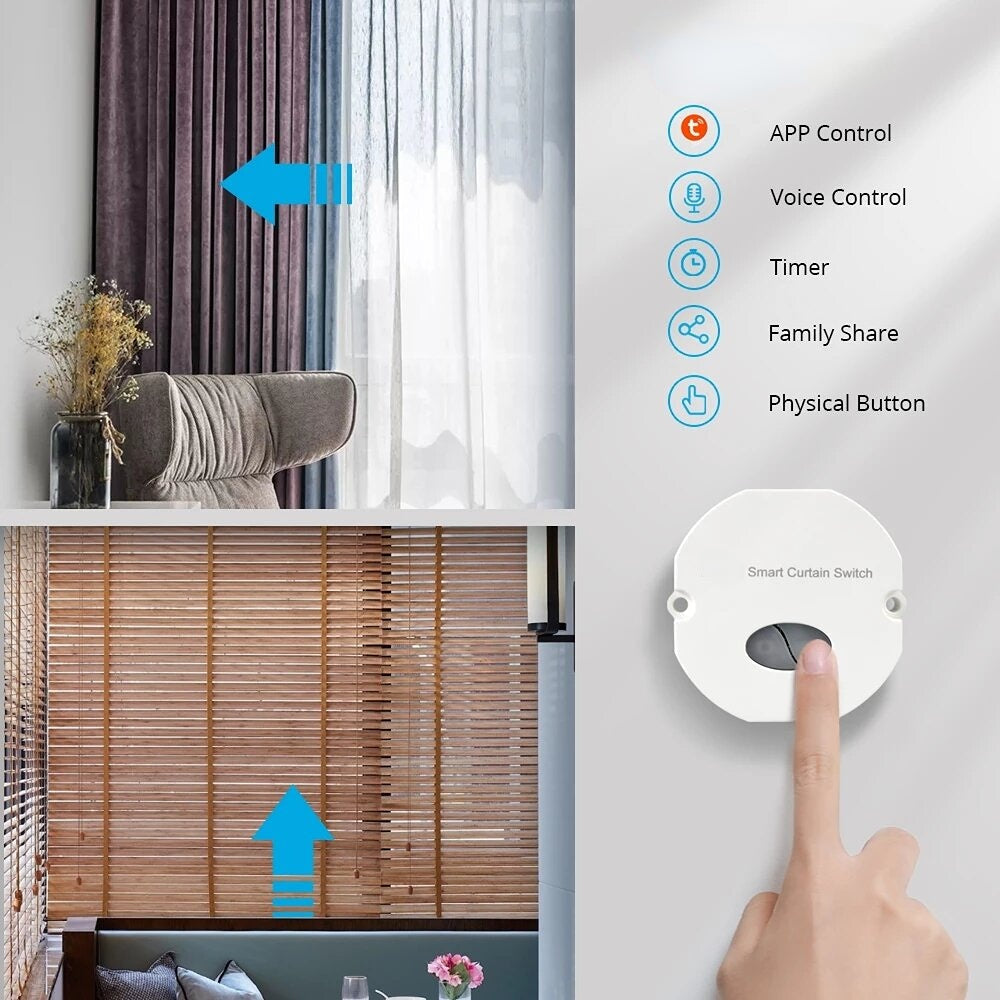 Inline Curtain Module Alexa Google Home Voice Control APP Smartthings deCONZ
