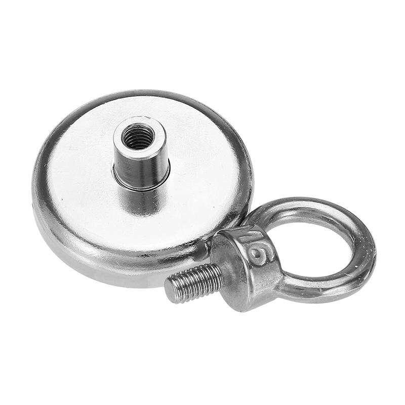 42mm 68kg Neodymium Recovery Magnet Metal Detector Eyebolt Circular Ring
