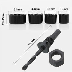 4pcs 32/38/44/54mm Hole Saw Cutter with Mandrel Wood Working Drill Bit